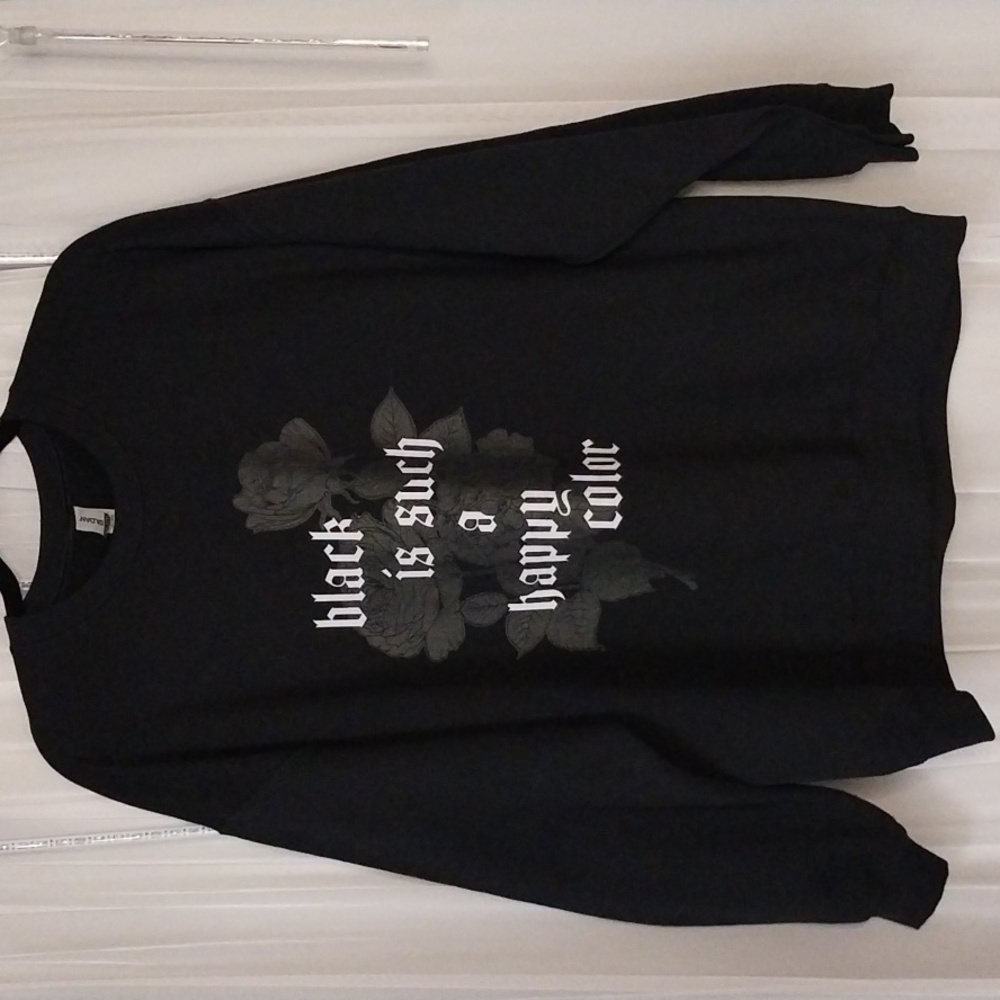 Gothic Graphic Sweatshirt "Black is Such a Happy Color"